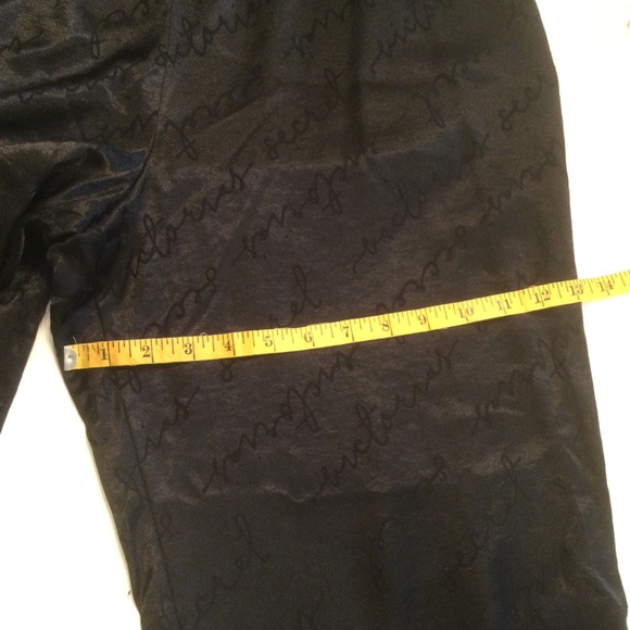 Victoria’s Secret Black Satin With Pink Trim Lounge Sleep Pants Size Large - Picture 10 of 12